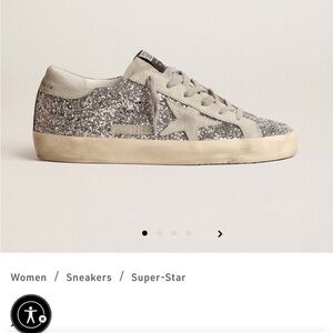 Golden Goose Women's Glitter Silver Sneakers